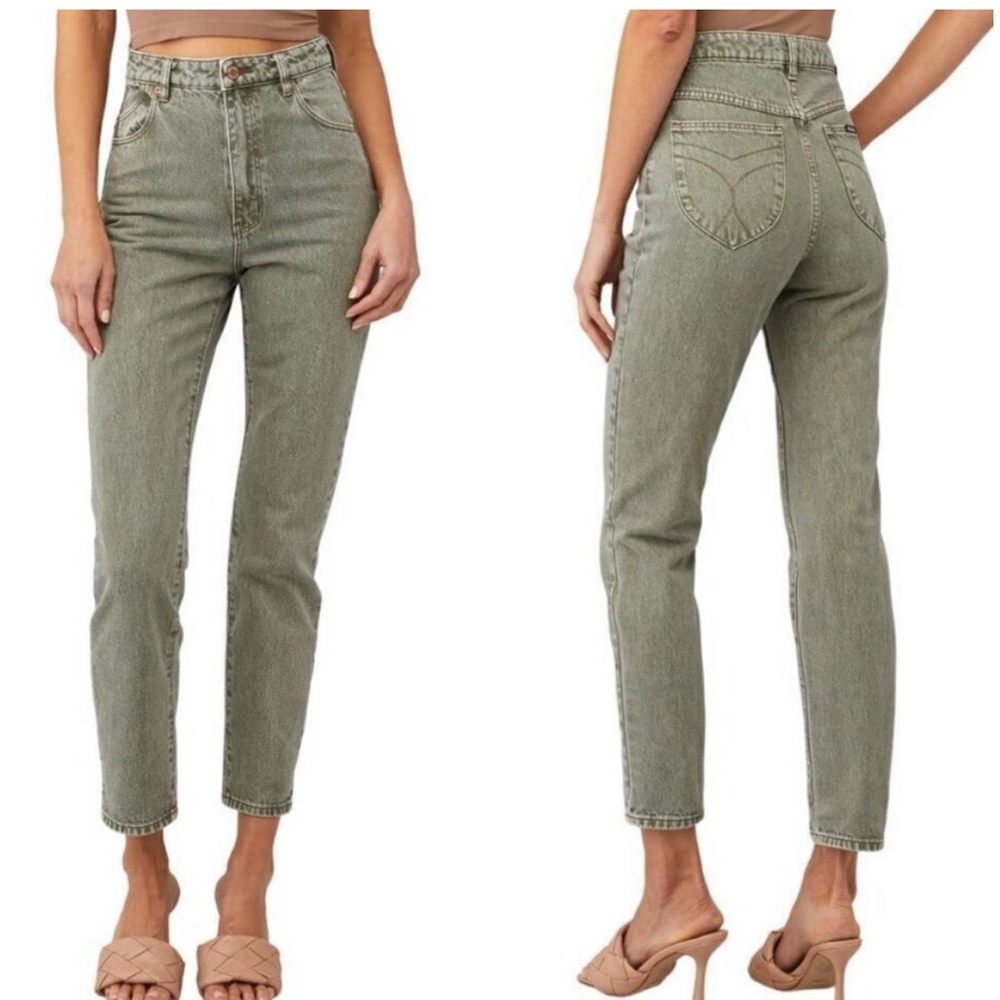 Rolla’s Dusters High Rise Slim Green Denim Jeans size 28